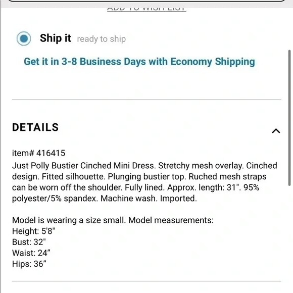 nwt Bustier cinched mini dress - Picture 5 of 5